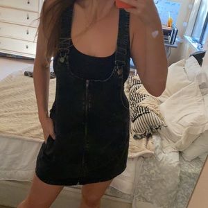 Black Jean Overall Dress
